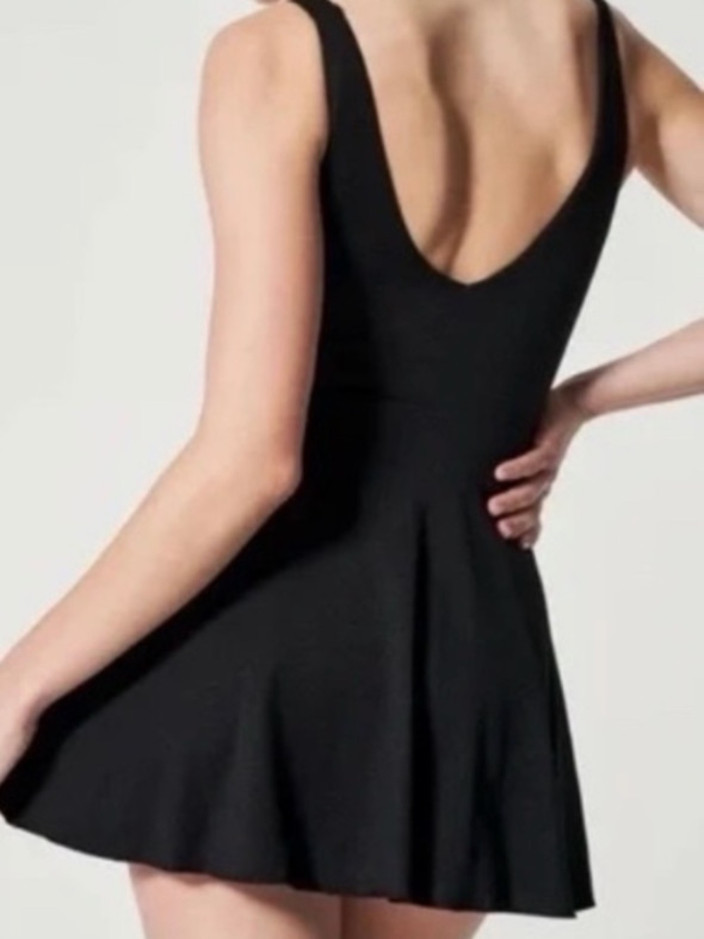 SPANX shaping pique Black V-Neck One-Piece Swim Dress size large nwt - Picture 16 of 16